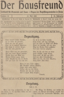 Der Hausfreund : Zeitschrift für Gemeinde und Haus : Organ der Baptistengemeinden in Polen. R.34, 1928, Nummer 20