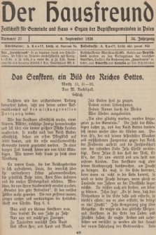 Der Hausfreund : Zeitschrift für Gemeinde und Haus : Organ der Baptistengemeinden in Polen. R.34, 1928, Nummer 37