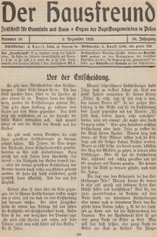 Der Hausfreund : Zeitschrift für Gemeinde und Haus : Organ der Baptistengemeinden in Polen. R.34, 1928, Nummer 50