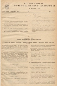 Dziennik Urzędowy Wojewódzkiej Rady Narodowej w Kielcach. 1965, nr 1