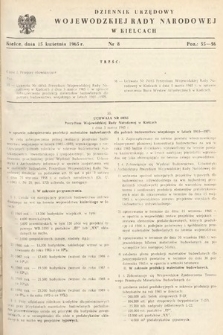 Dziennik Urzędowy Wojewódzkiej Rady Narodowej w Kielcach. 1965, nr 8