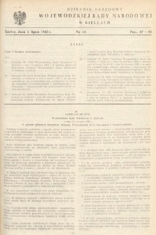 Dziennik Urzędowy Wojewódzkiej Rady Narodowej w Kielcach. 1965, nr 13