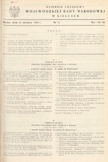 Dziennik Urzędowy Wojewódzkiej Rady Narodowej w Kielcach. 1965, nr 15