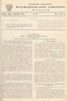 Dziennik Urzędowy Wojewódzkiej Rady Narodowej w Kielcach. 1965, nr 20
