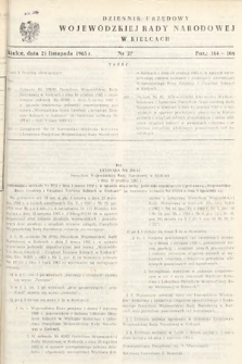 Dziennik Urzędowy Wojewódzkiej Rady Narodowej w Kielcach. 1965, nr 27