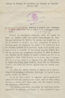 Materyały do geografii wola i matołectwa w Galicyi = Matériaux sur le goître et le crétinisme en Galicie