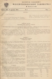 Dziennik Urzędowy Wojewódzkiej Rady Narodowej w Kielcach. 1966, nr 1