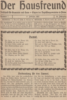 Der Hausfreund : Zeitschrift für Gemeinde und Haus : Organ der Baptistengemeinden in Polen. R.35, 1929, Nummer 7