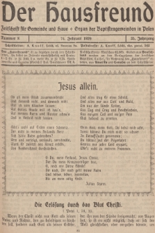 Der Hausfreund : Zeitschrift für Gemeinde und Haus : Organ der Baptistengemeinden in Polen. R.35, 1929, Nummer 8