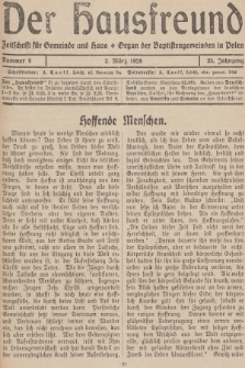 Der Hausfreund : Zeitschrift für Gemeinde und Haus : Organ der Baptistengemeinden in Polen. R.35, 1929, Nummer 9