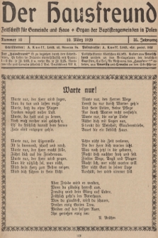 Der Hausfreund : Zeitschrift für Gemeinde und Haus : Organ der Baptistengemeinden in Polen. R.35, 1929, Nummer 10