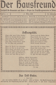Der Hausfreund : Zeitschrift für Gemeinde und Haus : Organ der Baptistengemeinden in Polen. R.35, 1929, Nummer 11