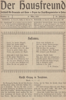 Der Hausfreund : Zeitschrift für Gemeinde und Haus : Organ der Baptistengemeinden in Polen. R.35, 1929, Nummer 12