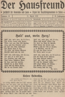 Der Hausfreund : Zeitschrift für Gemeinde und Haus : Organ der Baptistengemeinden in Polen. R.35, 1929, Nummer 16
