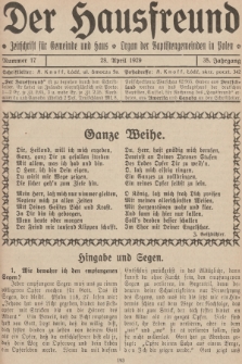 Der Hausfreund : Zeitschrift für Gemeinde und Haus : Organ der Baptistengemeinden in Polen. R.35, 1929, Nummer 17
