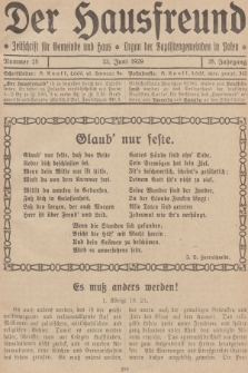 Der Hausfreund : Zeitschrift für Gemeinde und Haus : Organ der Baptistengemeinden in Polen. R.35, 1929, Nummer 25