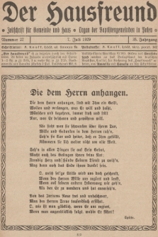 Der Hausfreund : Zeitschrift für Gemeinde und Haus : Organ der Baptistengemeinden in Polen. R.35, 1929, Nummer 27