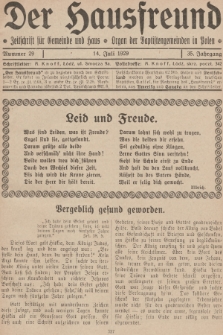 Der Hausfreund : Zeitschrift für Gemeinde und Haus : Organ der Baptistengemeinden in Polen. R.35, 1929, Nummer 29
