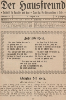 Der Hausfreund : Zeitschrift für Gemeinde und Haus : Organ der Baptistengemeinden in Polen. R.35, 1929, Nummer 33