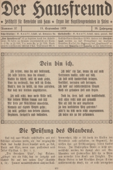 Der Hausfreund : Zeitschrift für Gemeinde und Haus : Organ der Baptistengemeinden in Polen. R.35, 1929, Nummer 37