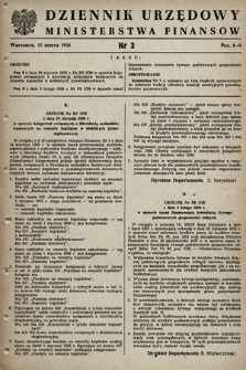 Dziennik Urzędowy Ministerstwa Finansów. 1958, nr 3