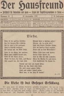 Der Hausfreund : Zeitschrift für Gemeinde und Haus : Organ der Baptistengemeinden in Polen. R.35, 1929, Nummer 38