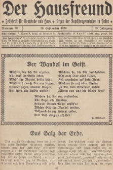 Der Hausfreund : Zeitschrift für Gemeinde und Haus : Organ der Baptistengemeinden in Polen. R.35, 1929, Nummer 39