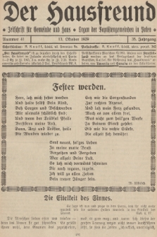 Der Hausfreund : Zeitschrift für Gemeinde und Haus : Organ der Baptistengemeinden in Polen. R.35, 1929, Nummer 41