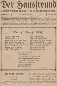 Der Hausfreund : Zeitschrift für Gemeinde und Haus : Organ der Baptistengemeinden in Polen. R.35, 1929, Nummer 45