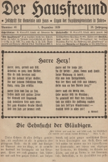 Der Hausfreund : Zeitschrift für Gemeinde und Haus : Organ der Baptistengemeinden in Polen. R.35, 1929, Nummer 48