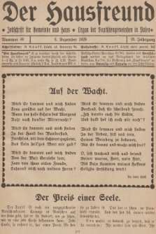Der Hausfreund : Zeitschrift für Gemeinde und Haus : Organ der Baptistengemeinden in Polen. R.35, 1929, Nummer 49