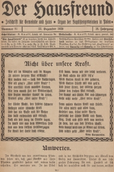 Der Hausfreund : Zeitschrift für Gemeinde und Haus : Organ der Baptistengemeinden in Polen. R.35, 1929, Nummer 51