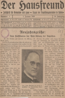 Der Hausfreund : Zeitschrift für Gemeinde und Haus : Organ der Baptistengemeinden in Polen. R.36, 1930, Nummer 1