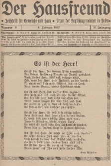 Der Hausfreund : Zeitschrift für Gemeinde und Haus : Organ der Baptistengemeinden in Polen. R.36, 1930, Nummer 6