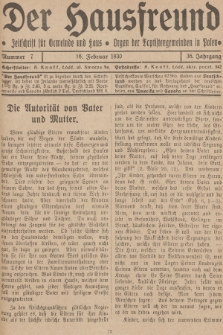 Der Hausfreund : Zeitschrift für Gemeinde und Haus : Organ der Baptistengemeinden in Polen. R.36, 1930, Nummer 7