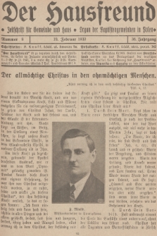 Der Hausfreund : Zeitschrift für Gemeinde und Haus : Organ der Baptistengemeinden in Polen. R.36, 1930, Nummer 8