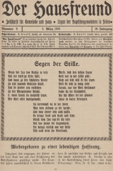 Der Hausfreund : Zeitschrift für Gemeinde und Haus : Organ der Baptistengemeinden in Polen. R.36, 1930, Nummer 9