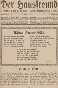 Der Hausfreund : Zeitschrift für Gemeinde und Haus : Organ der Baptistengemeinden in Polen. R.36, 1930, Nummer 11