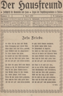 Der Hausfreund : Zeitschrift für Gemeinde und Haus : Organ der Baptistengemeinden in Polen. R.36, 1930, Nummer 14