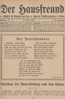 Der Hausfreund : Zeitschrift für Gemeinde und Haus : Organ der Baptistengemeinden in Polen. R.36, 1930, Nummer 16