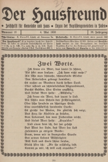 Der Hausfreund : Zeitschrift für Gemeinde und Haus : Organ der Baptistengemeinden in Polen. R.36, 1930, Nummer 18