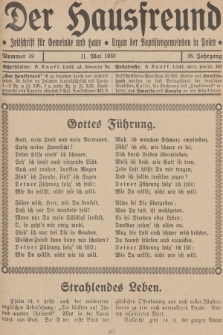 Der Hausfreund : Zeitschrift für Gemeinde und Haus : Organ der Baptistengemeinden in Polen. R.36, 1930, Nummer 19