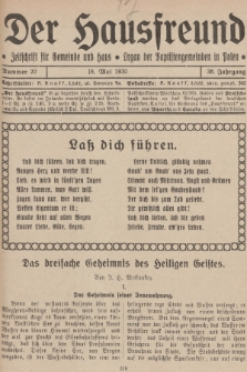 Der Hausfreund : Zeitschrift für Gemeinde und Haus : Organ der Baptistengemeinden in Polen. R.36, 1930, Nummer 20