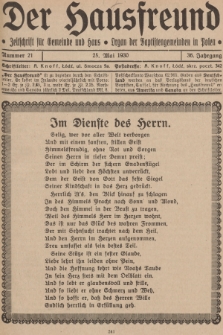 Der Hausfreund : Zeitschrift für Gemeinde und Haus : Organ der Baptistengemeinden in Polen. R.36, 1930, Nummer 21