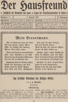 Der Hausfreund : Zeitschrift für Gemeinde und Haus : Organ der Baptistengemeinden in Polen. R.36, 1930, Nummer 31