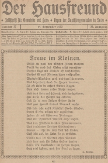 Der Hausfreund : Zeitschrift für Gemeinde und Haus : Organ der Baptistengemeinden in Polen. R.36, 1930, Nummer 37