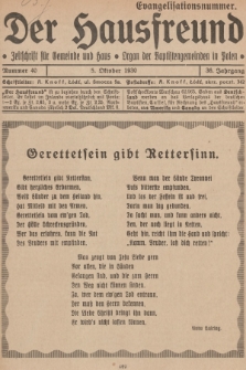 Der Hausfreund : Zeitschrift für Gemeinde und Haus : Organ der Baptistengemeinden in Polen. R.36, 1930, Nummer 40