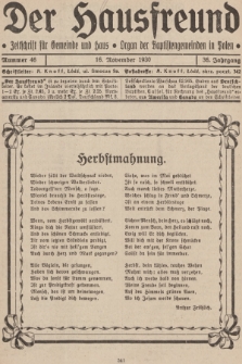 Der Hausfreund : Zeitschrift für Gemeinde und Haus : Organ der Baptistengemeinden in Polen. R.36, 1930, Nummer 46