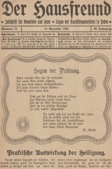Der Hausfreund : Zeitschrift für Gemeinde und Haus : Organ der Baptistengemeinden in Polen. R.36, 1930, Nummer 50