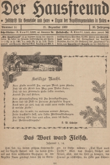 Der Hausfreund : Zeitschrift für Gemeinde und Haus : Organ der Baptistengemeinden in Polen. R.36, 1930, Nummer 51